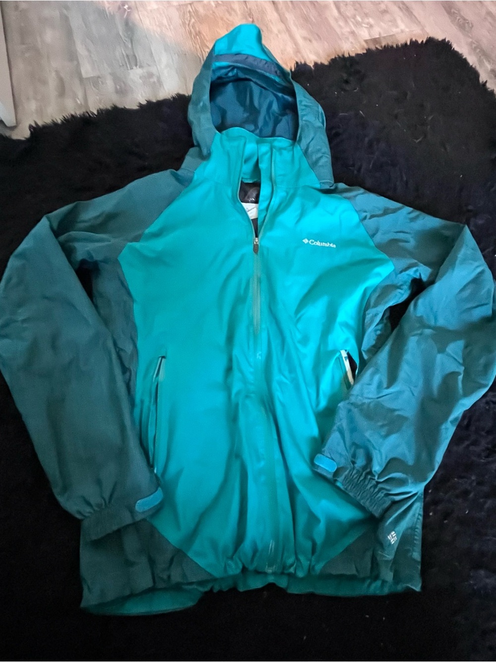 Columbia Women's Teal and Dark Teal Windbreaker Jacket